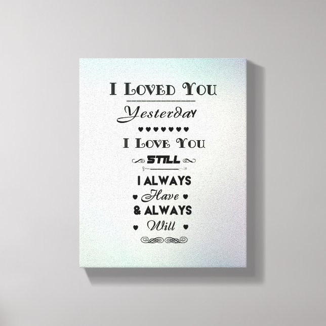 Black I Love You - Impression en toile (Recto)