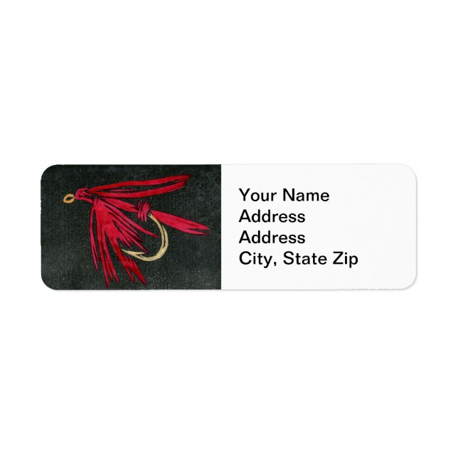 "Black Ibis" Trout Fly Return Address Label (Front)
