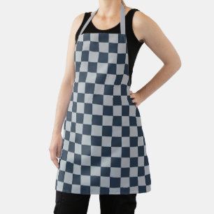 Black ice checkered board pattern apron