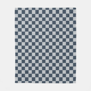 Black ice checkered board pattern fleece blanket