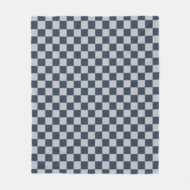 Black ice checkered board pattern fleece blanket (Front)