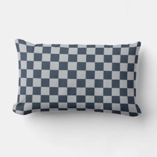 Black ice checkered board pattern lumbar pillow