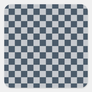 Black ice checkered board pattern square sticker