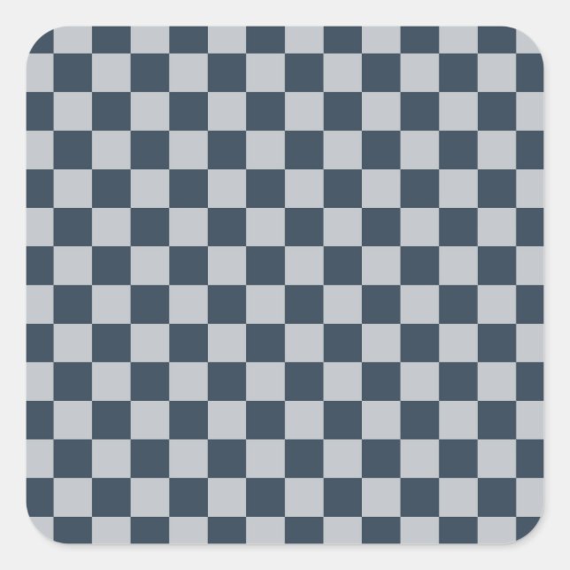 Black ice checkered board pattern square sticker (Front)