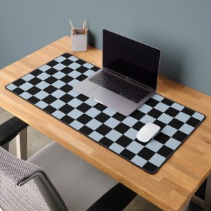 Black ice checkered pattern desk mat