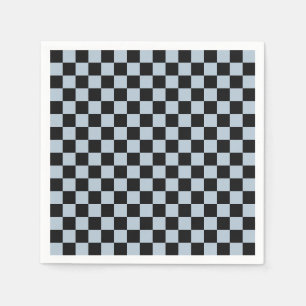 Black ice checkered pattern napkin