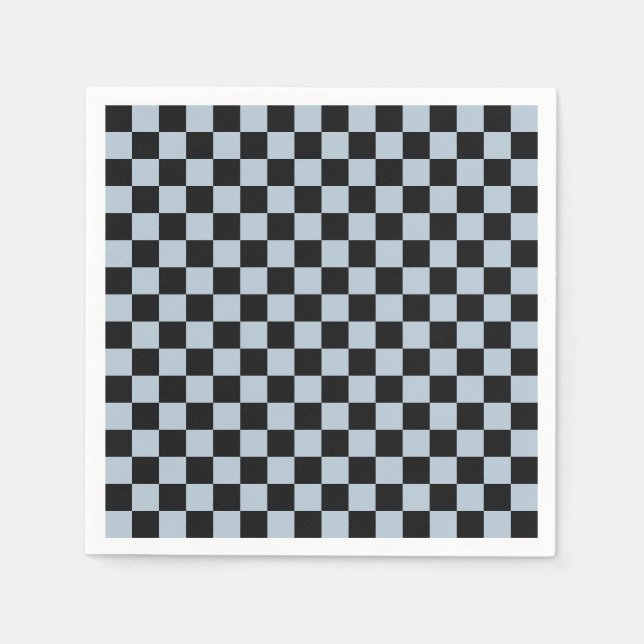 Black ice checkered pattern napkin (Front)
