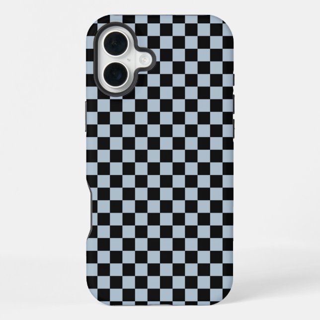 Black ice chequered pattern iPhone case (Back)
