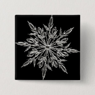 Black Ice Crystal 2 Inch Square Button