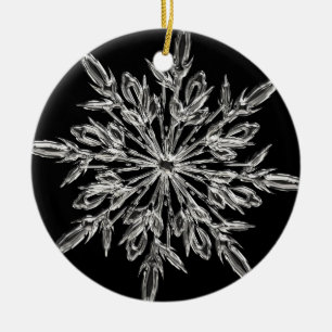 Black Ice Crystal Ceramic Ornament