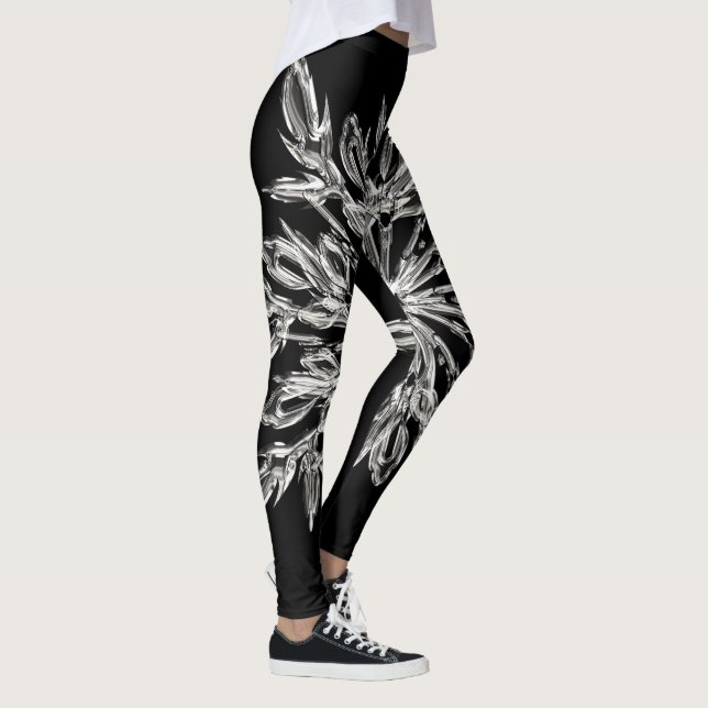 Black Ice Crystal Leggings (Right)
