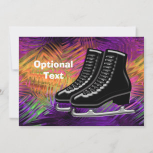 Black  Ice Skates & Technicolor - Customizable Invitation