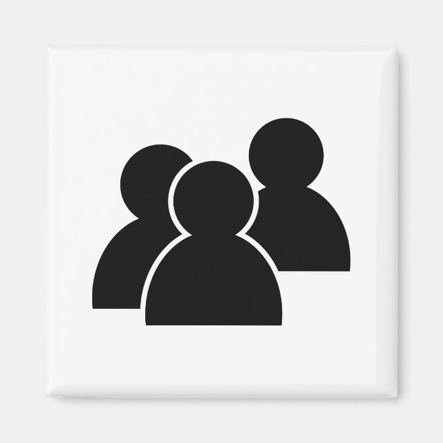 Black Icon People Magnet (Front)