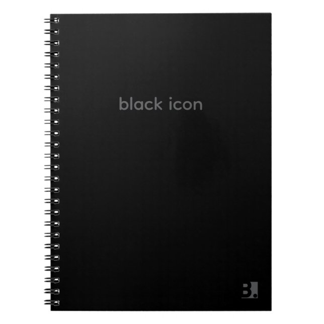 Black Icon - Typography Notebook (Front)
