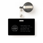 Black ID Card | Modern Minimalist Company Employee