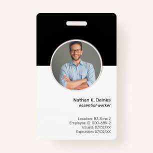 Black ID   Employee Photo ID Company Security Badge