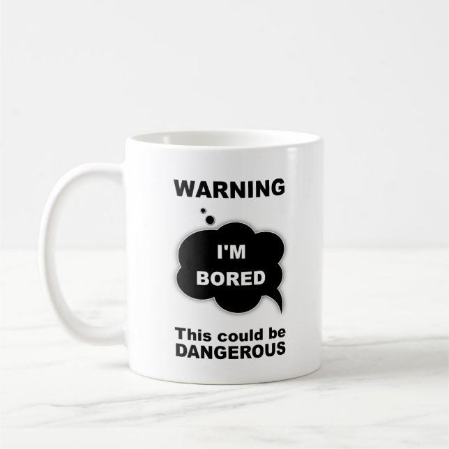 Black I'm Bored Coffee Mug (Left)