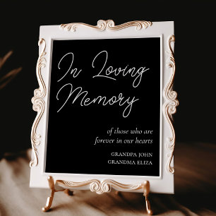Black In Loving Memory Wedding Memorial Sign
