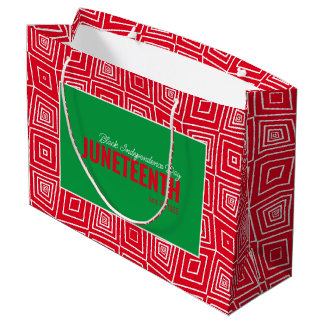 Black Independence Day June 19 1865 JUNETEENTH Large Gift Bag