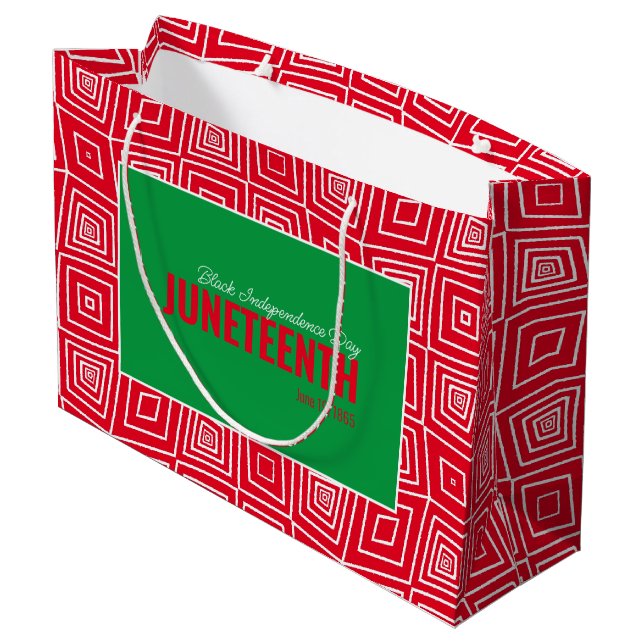 Black Independence Day June 19 1865 JUNETEENTH Large Gift Bag (Back Angled)