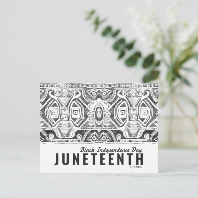 Black Independence Day Postcard (Standing Front)