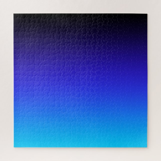 Black Indigo and Aqua Blue Ombre Jigsaw Puzzle (Vertical)