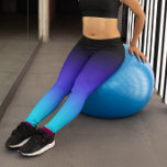 Black Indigo Blue and Aqua Gradient Leggings<br><div class="desc">A black,  indigo purple,  and aqua blue ombre. 
Multicolored girly colours gradient. 
You can add a text message to create your own personalized design..</div>