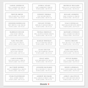 Black   Individual Guest Address Labels