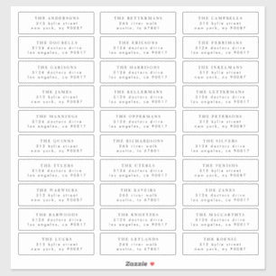 black individual wedding guest address stamp label