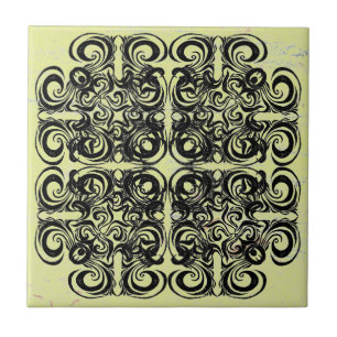 Black Infinity Pattern Retro Tiles