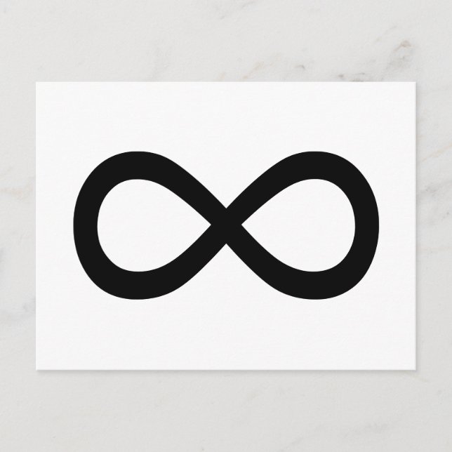 Black Infinity Symbol Postcard (Front)