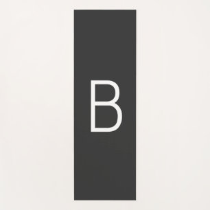 Black Initial Letter Monogram Modern Yoga Mat