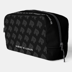 Black Initial Pattern Toiletry bag for Men/Father
