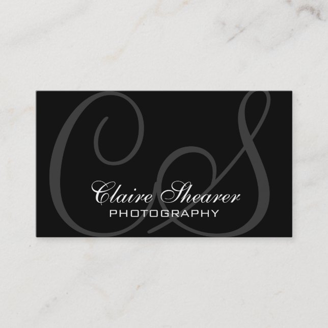 Black Initials Business Card (Front)