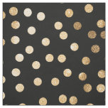 Black Ink and Gold City Dots Fabric