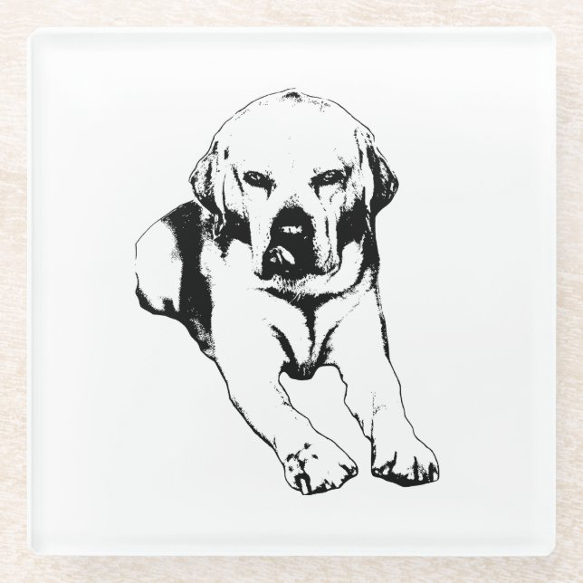 Black Ink Companion Glass Coaster (Front)