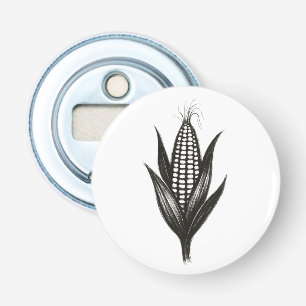 Black Ink Corn Illustration – Harvest Design on Bottle Opener