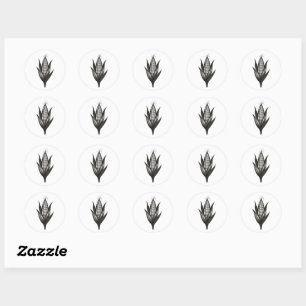 Black Ink Corn Illustration – Harvest Design on Classic Round Sticker