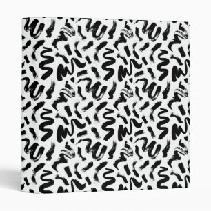 Black Ink Paint Brush Stroke Pattern Binder