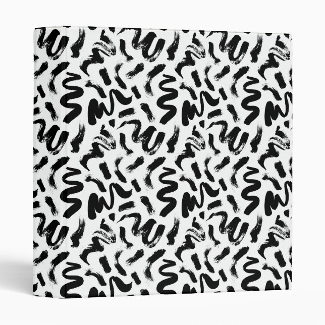 Black Ink Paint Brush Stroke Pattern Binder (Front/Spine)