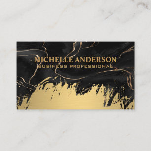 Black Ink Paint Gold Brushed Business Card