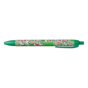 Black Ink Pen Christmas Design Green Red White