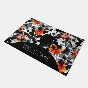 BLACK INK & POPPIES pattern + your backgr. & ideas Doormat