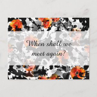 BLACK INK & POPPIES pattern + your backgr. & ideas Postcard