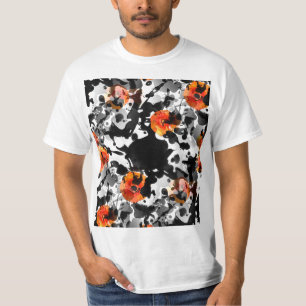BLACK INK & POPPIES pattern + your backgr. & ideas T-Shirt