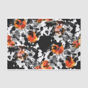 BLACK INK & POPPIES pattern + your backgr. & ideas Tissue Paper