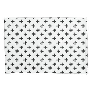 Black Ink Stoke Cross Pattern Pillowcase