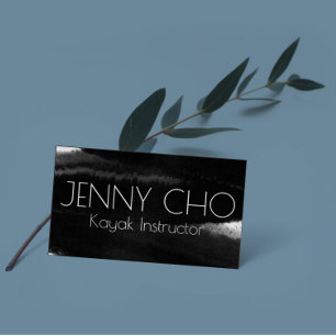 Black Inky Paint Stripe Brushstroke Watercolor Business Card