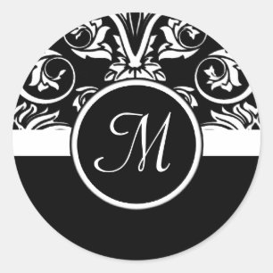 Black Insignia Monogram Envelope Seal Sticker