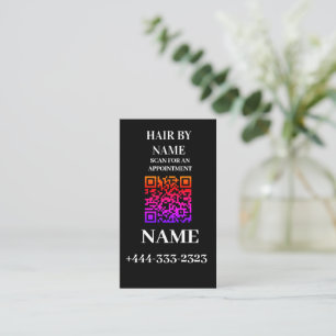 Black Instagram QR code Hairstylist Social Media  Business Card
